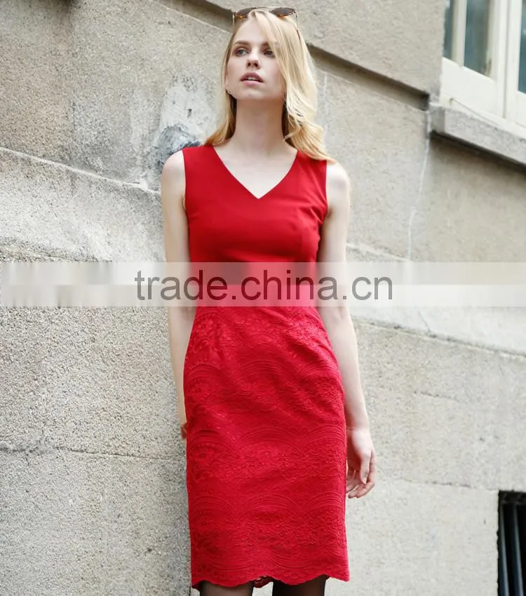 2015 Hot Selling Fashion Elegant ladies smart casual dress Guangzhou