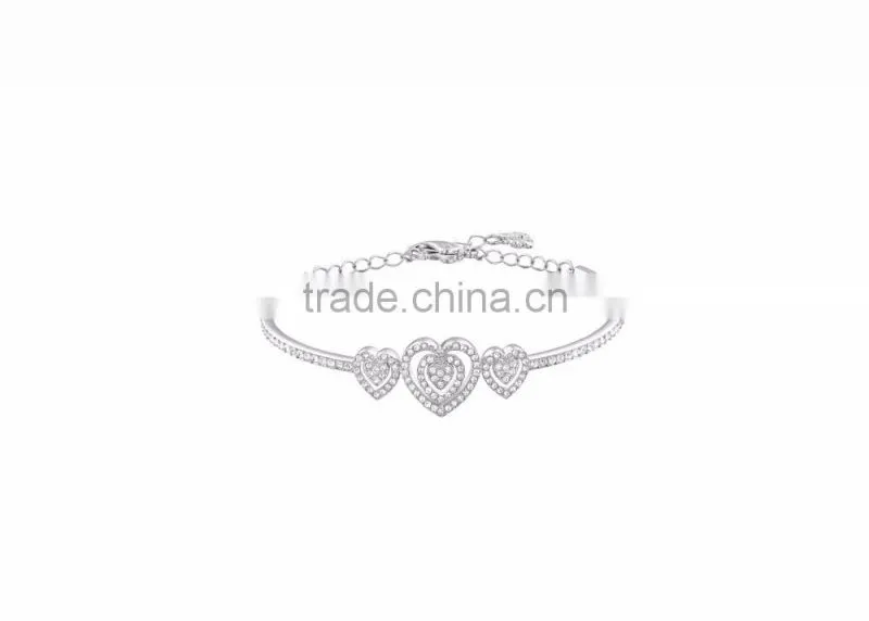 Silver Plated Designer CZ Solitaire Bracelet