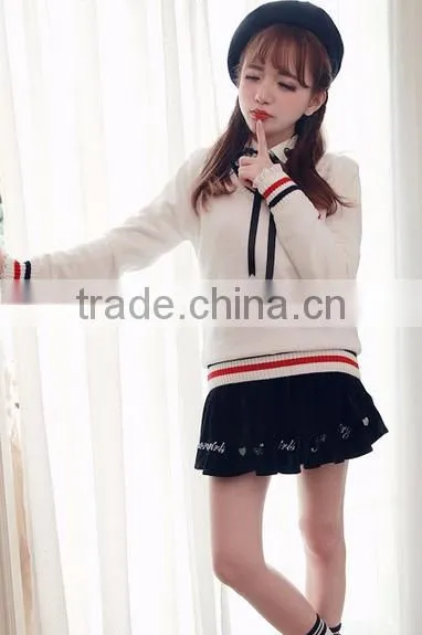 Stylish new design V neck students school uniform woolen computer knit pullover sweater