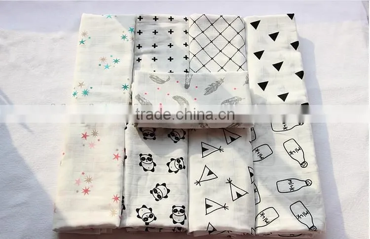 Extra Large Baby Patterned Muslin Cloth Swaddle 120 x 120
