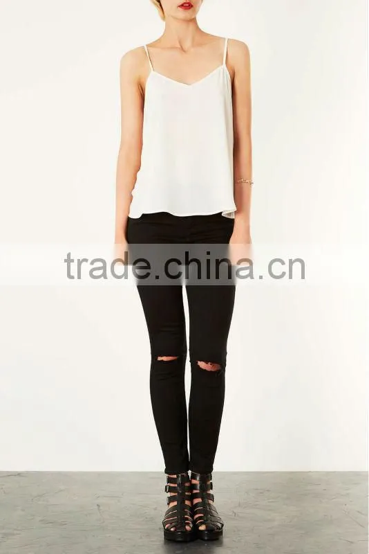 China supplier wholesale women clothes high quality plain white tank top