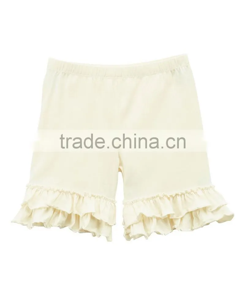 hot sale custom candy color girls ruffle shorts cute kids ruffle pants wholesale children's clothing