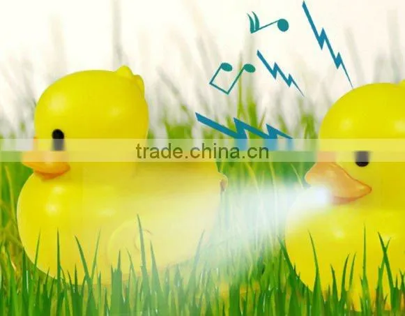 Duck shaped LED light keychain promotion gift printing logo
