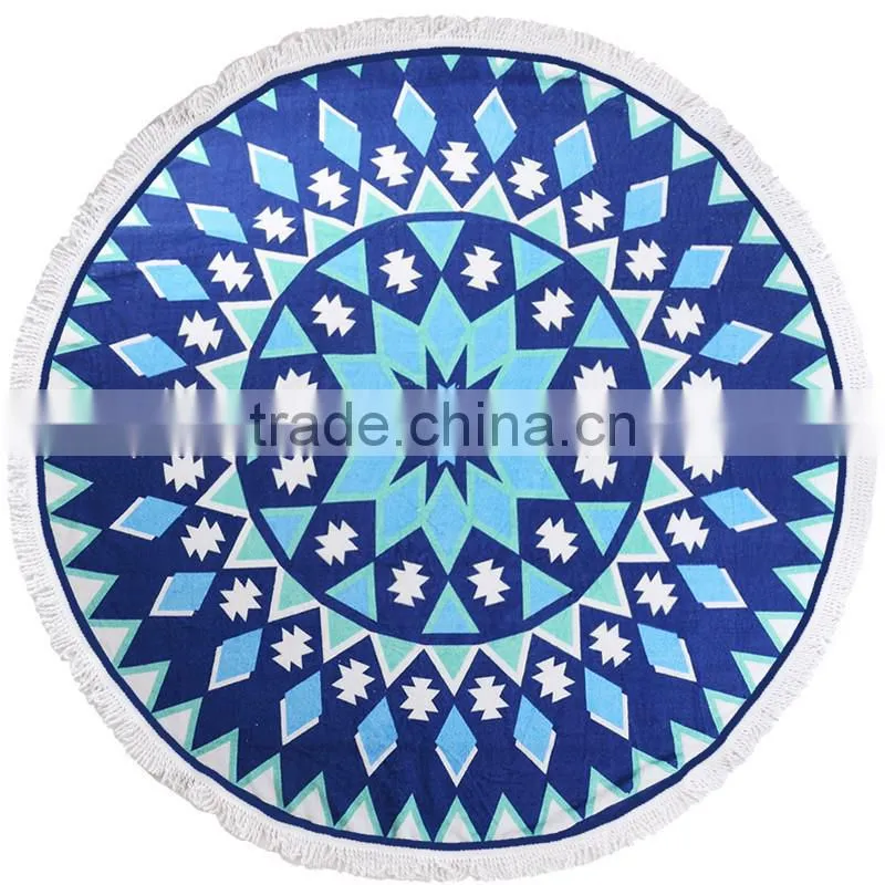 Custom Design 100% Cotton Round Beach Towel Printed Beach Pareo High Quality