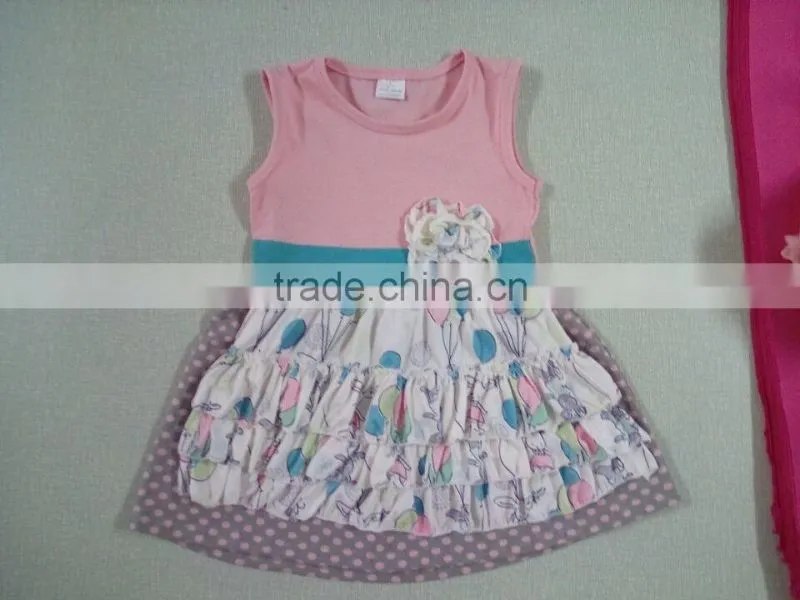 Hot Sale Balloon Fiesta Outfits Air Balloon Clothing Sets Baby Girl Party Dress Botuique Spring Clothes