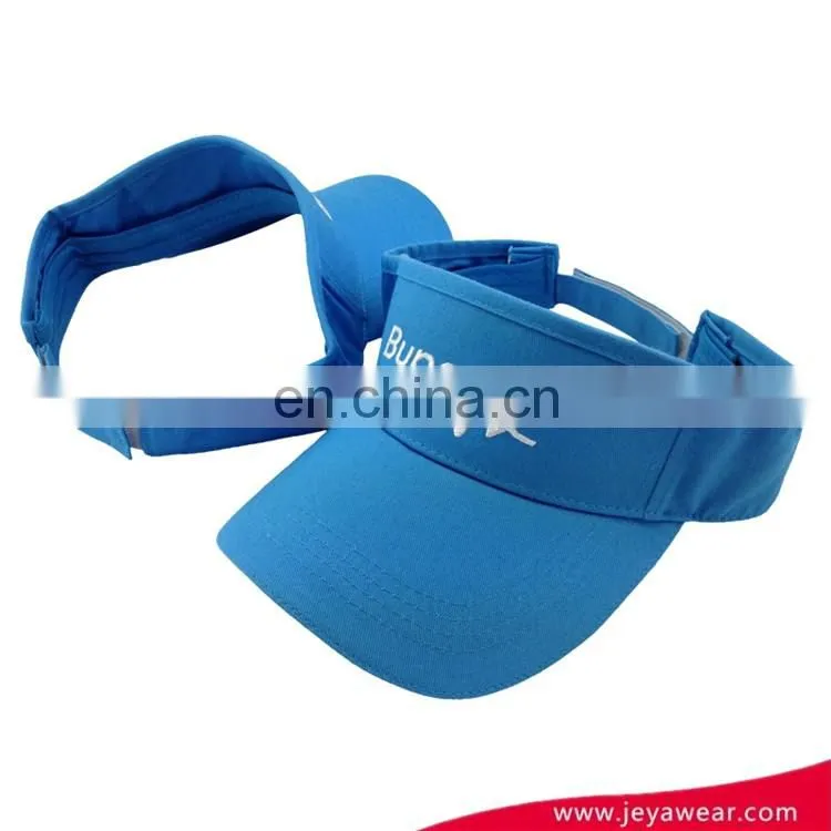 10856 cotton twill light blue sun visor promotional visor with BUPA flat embroidery