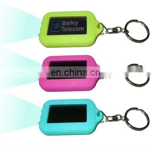 3led black color solar light keychain flashlight