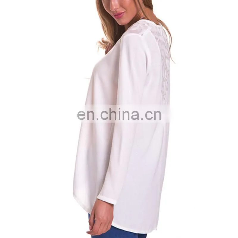 Plus size blouse fashion lace blouse for fat