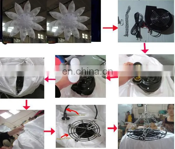 multi-colors LED lighting inflatable sun for decoration