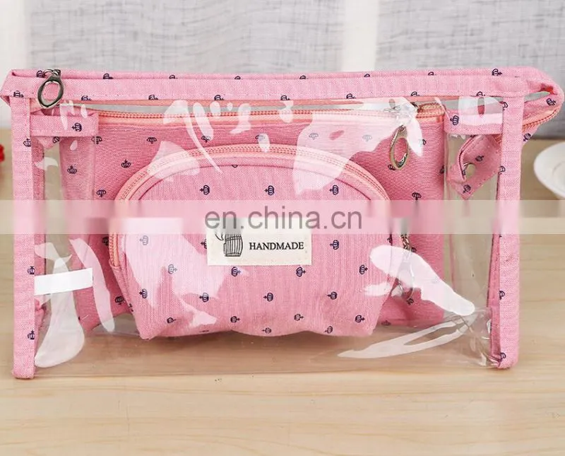 Fashion storage bag three piece set cosmetic bag customized handbag wholesale for women