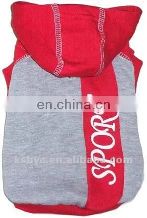 red hoodie grey dog sportswear