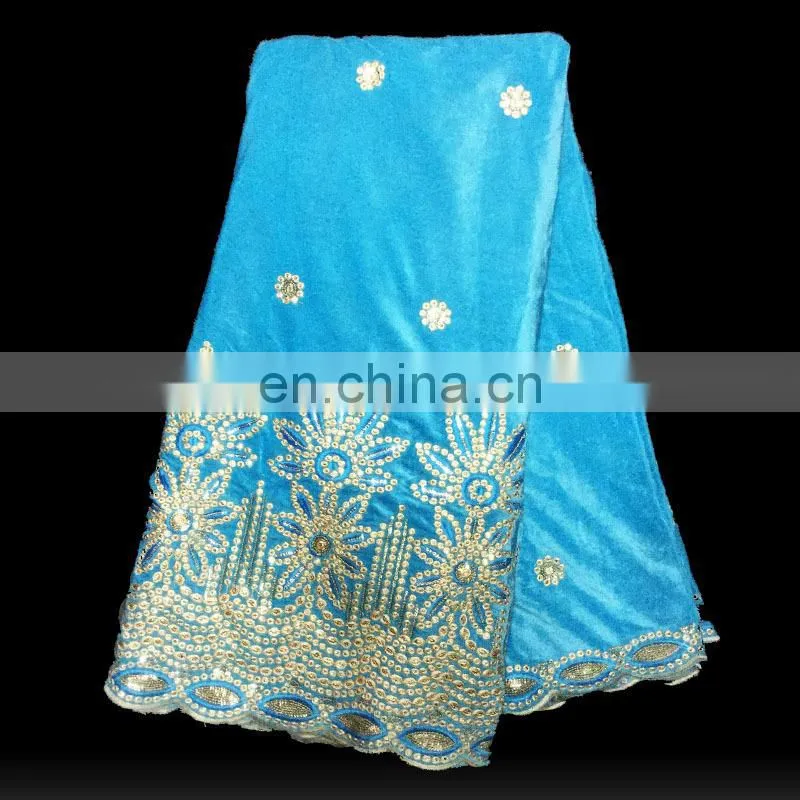 High quality fashion Embroidered lace swiss Pattern African velvet lace fabric .VL41200510