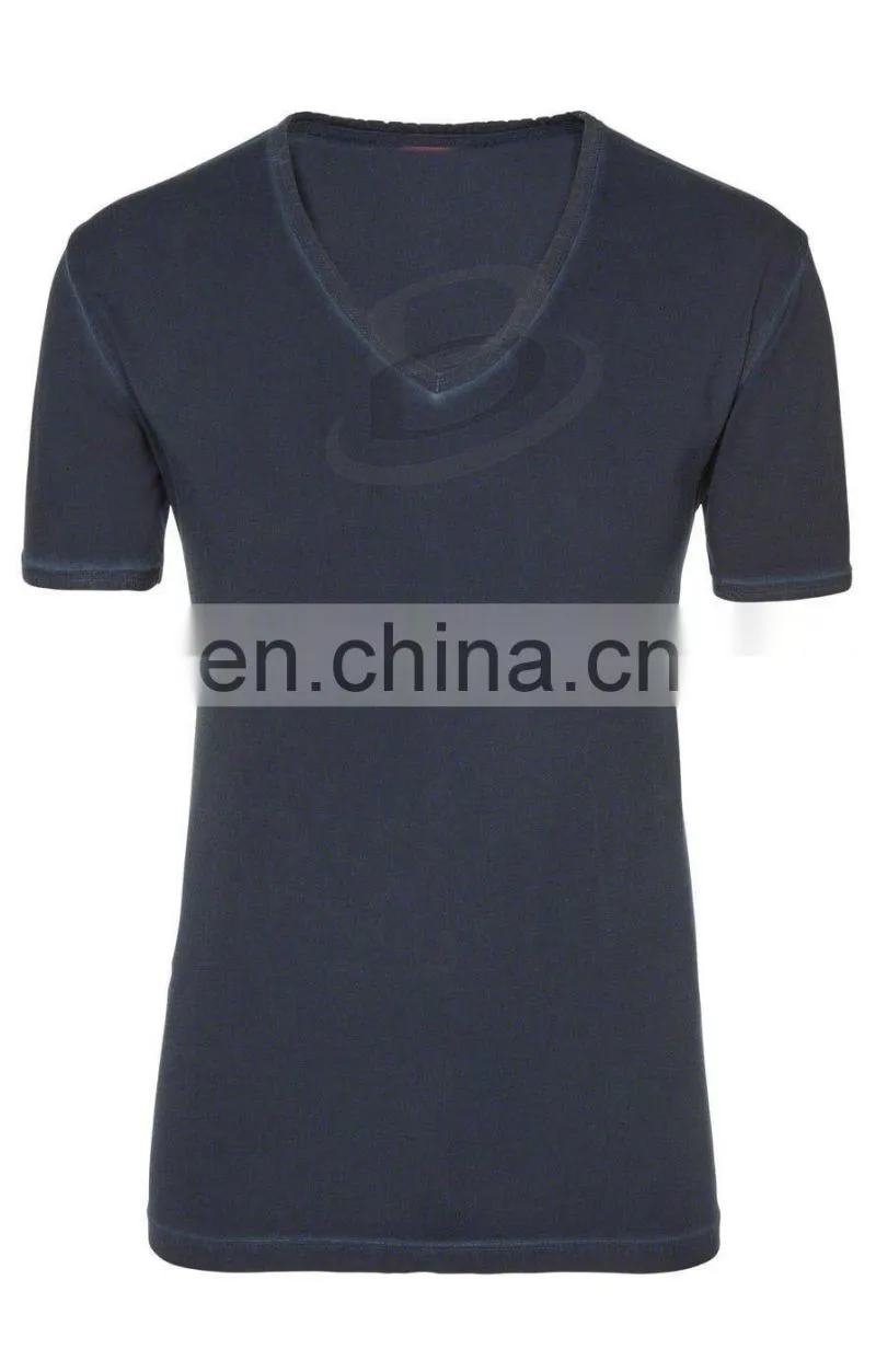 Man Sexy Deep V-Neck Compression 100% Cotton T Shirts Wholesale (Trachten Shirt)