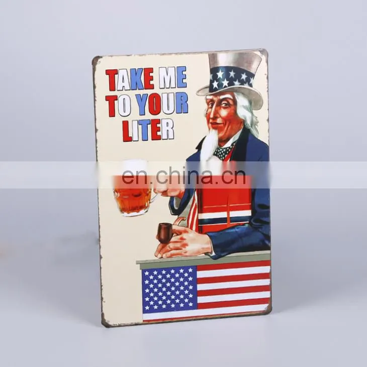 Wholesale OEM Items Auto Style And Bar Decorative Type Cheap Custom Metal Vintage Tinplate Sign