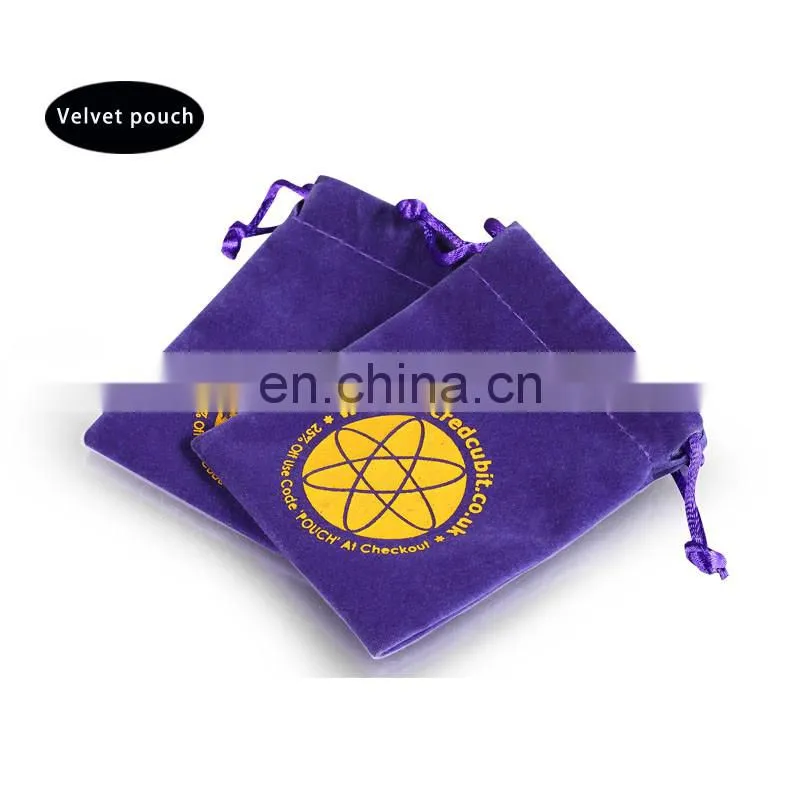 Hot custom purple velvet bags with drawstring for jewelry supplier