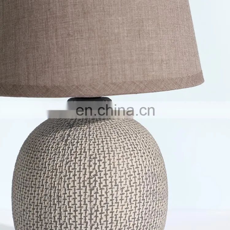 Antique design porcelain night lamp restaurant hotel home cheap brown ceramic table lamp