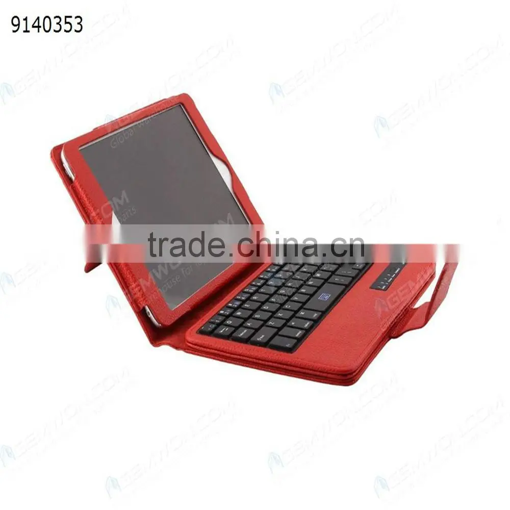 bluetooth keyboard for iPad Mini,red Removable plastic keyboard with synthetic leather case