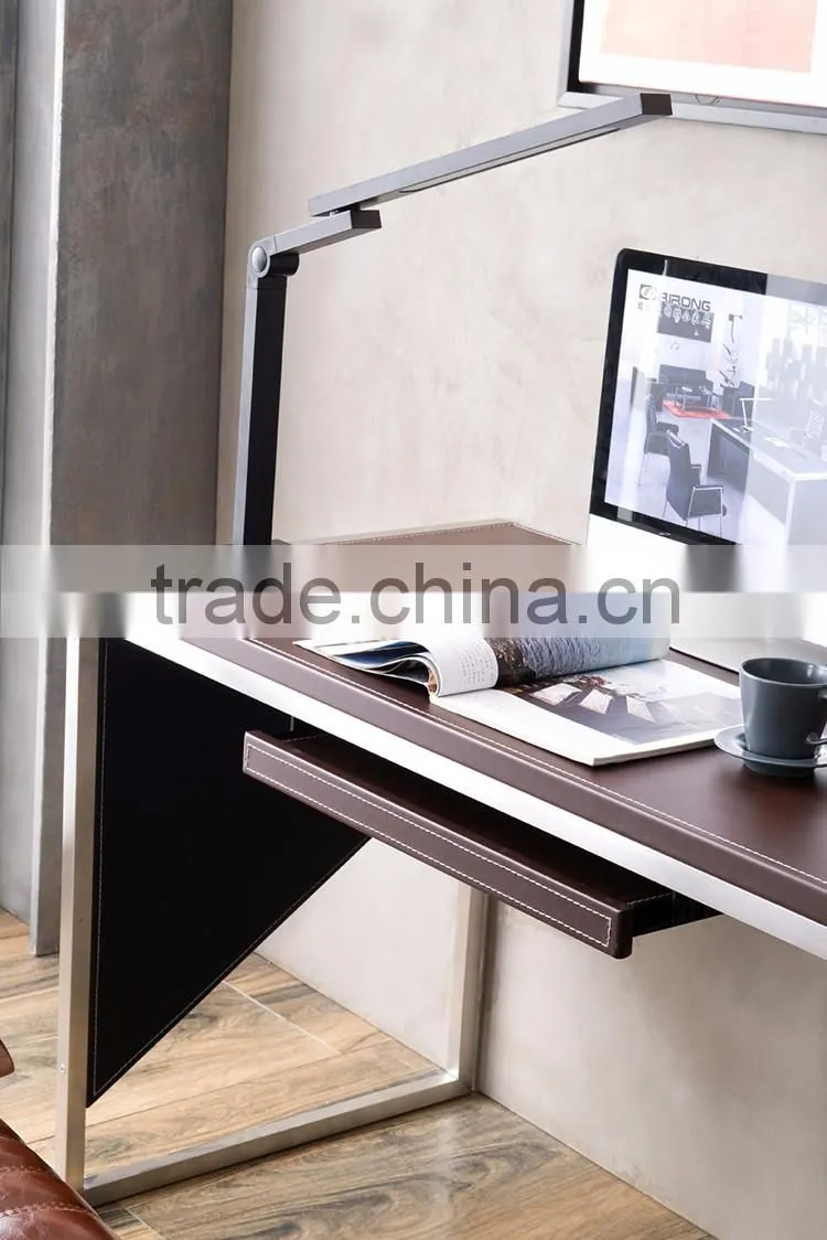Cheap simple modern customized 1.2m panel board colorful brown wood office study cum computer table desk for 1 person