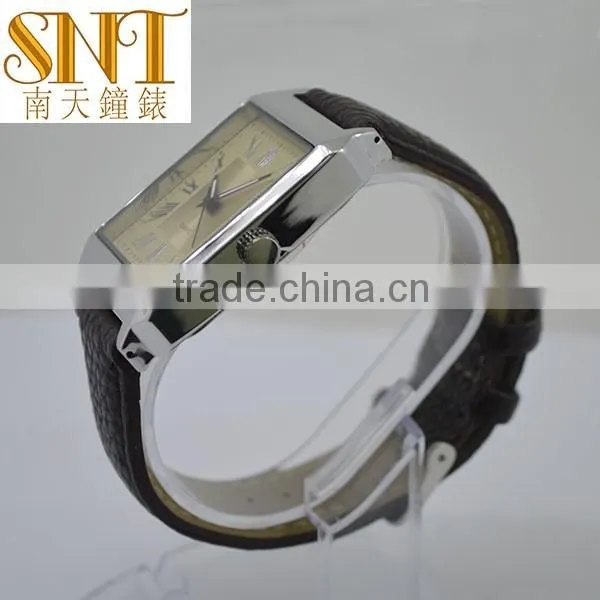 2016 square watch women case leather strap sunray dial wholesale OEM quartz watch