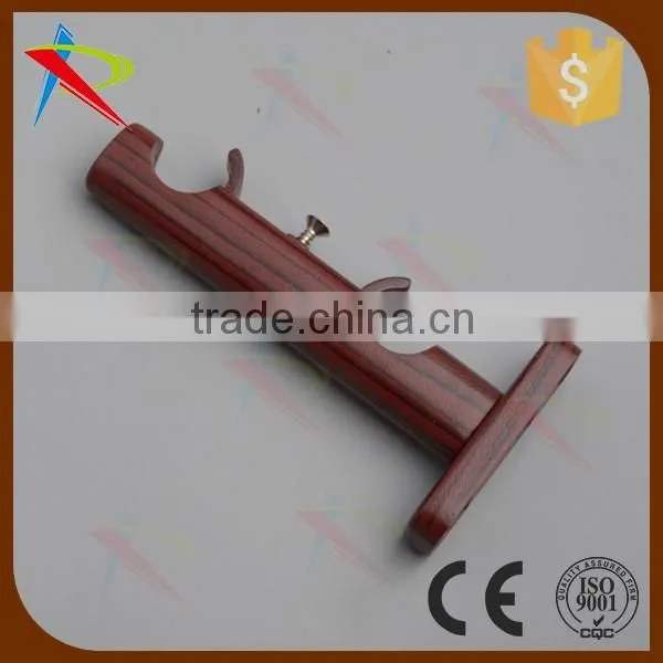 Metal Aluminum alloy Material wooden plated fancy curtain rod brackets
