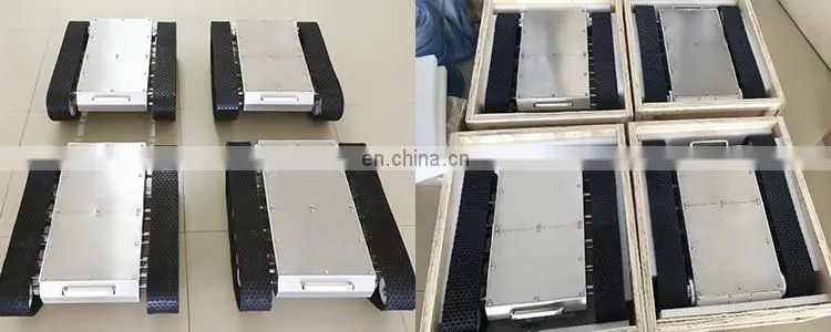 IP65 waterproof stainless steel Small size portable rubber track platform remote crawler robot chassis
