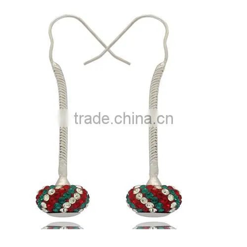 handmade crystal Shambhala ball dangle earring drop
