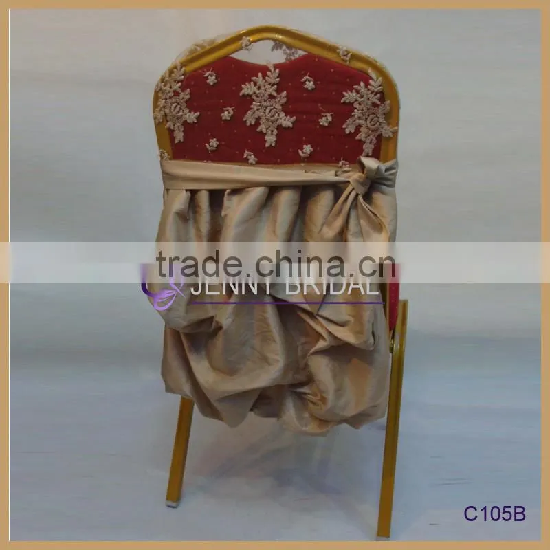 C126A Lace universal wedding ruffled cheap chair covers