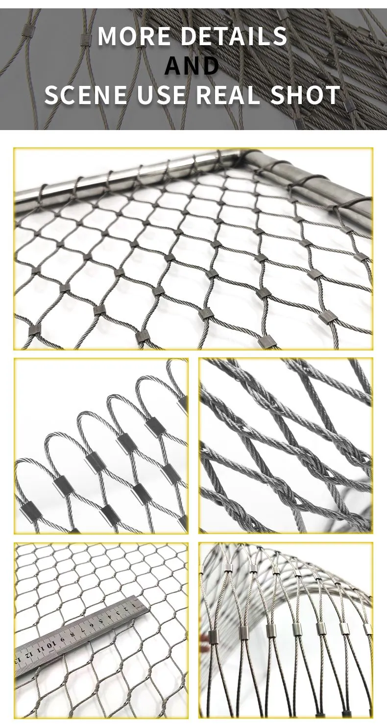 Zoo-specific Ecological Mesh/Tiger Enclosure Mesh/hand-woven Stainless Steel Rope Mesh Factory Direct Hot Sale