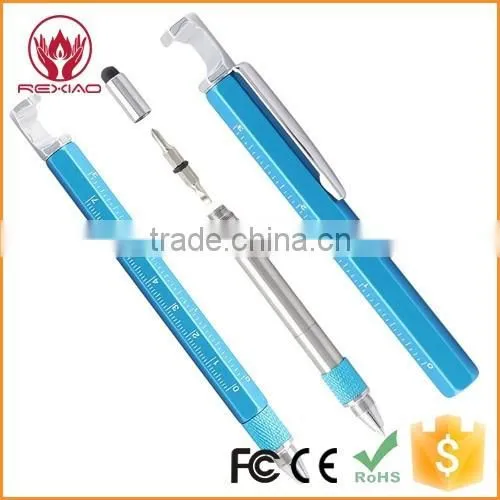 8 in 1 Multifunction Tool Pen with Ruler, Bottle Opener, Phone Stand, Ballpoint Pen, Stylus and 2 Screw Driver