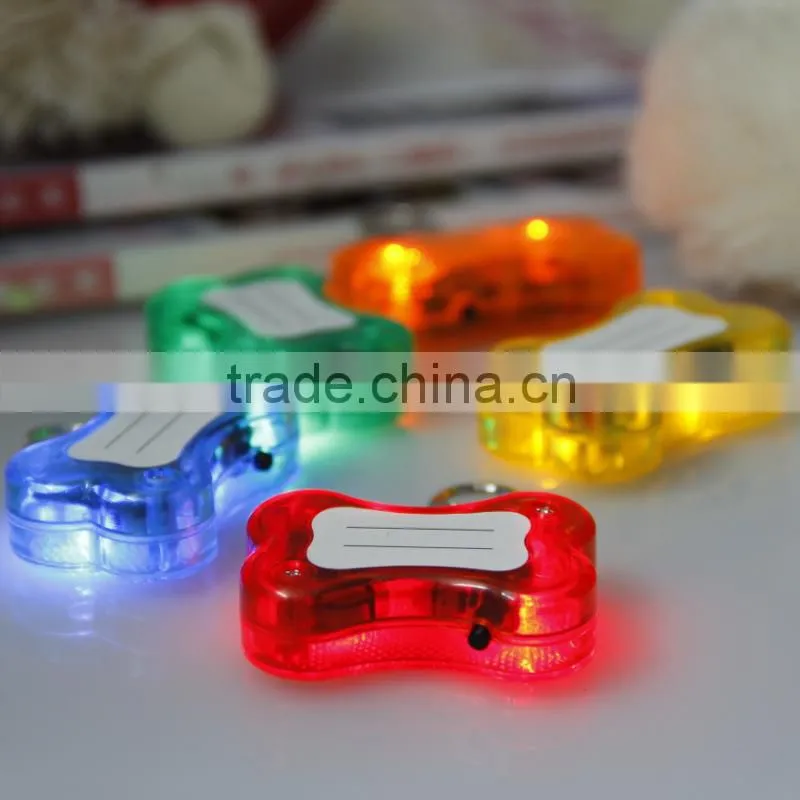 Anti-losing Pet Supplies Led Light Pendants Bone Shaped Dog Tags