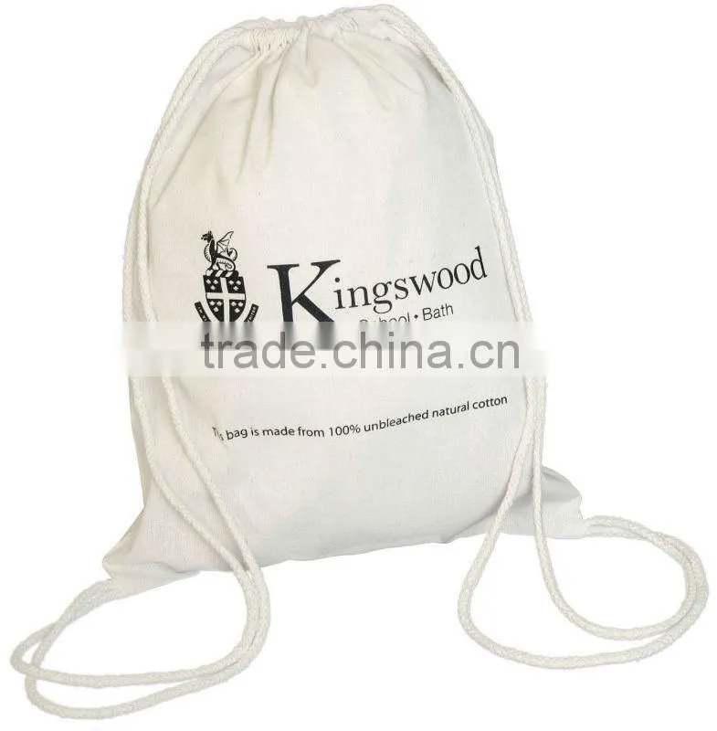 2013 High quality backpack cotton drawstring bag
