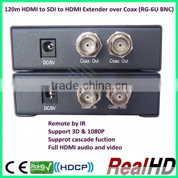 2016 China Hottest 120m 1080p HDMI to SDI to HDMI Extender