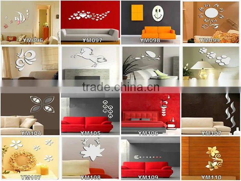 ALFOREVER football adhesive decor wall mirror sticker, acrylic mirror sticker,mirror sticker