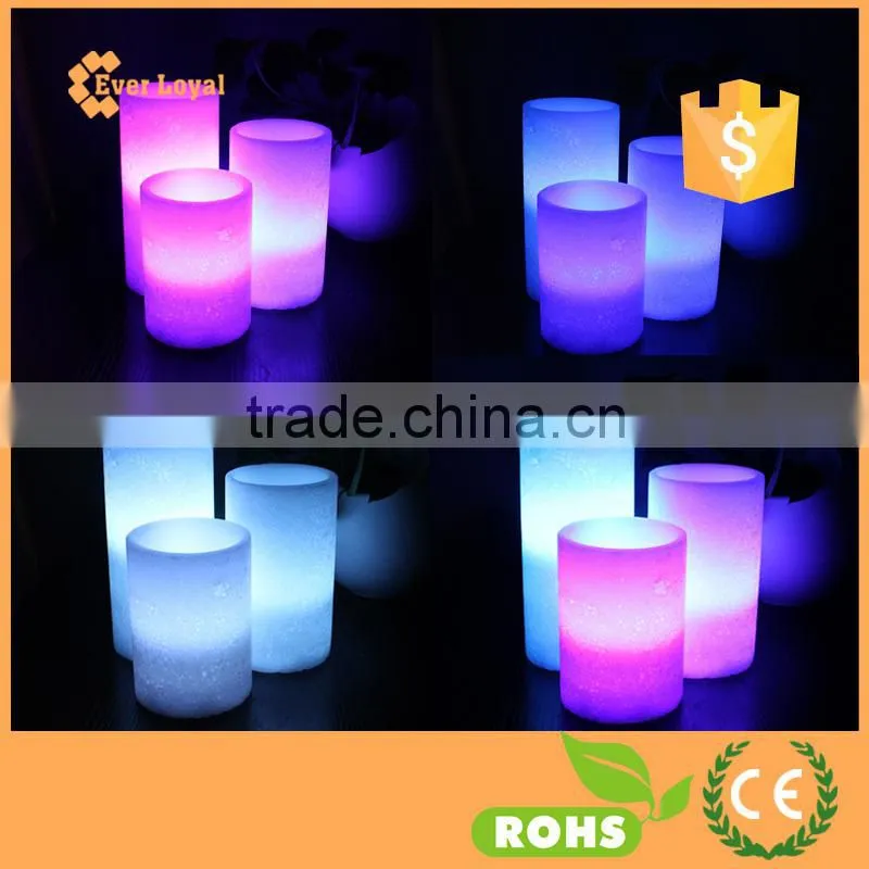3 x Flameless Real Wax Automatic Color Changing Candles Unscented LED Mood Light