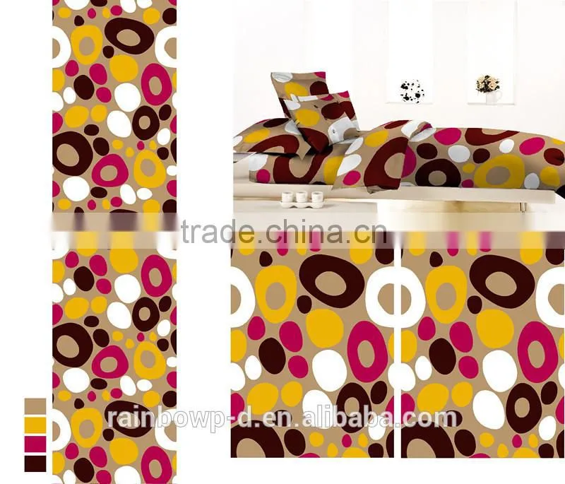 2014new fashion design cotton fabric plain king size wholesale bedding set/printed bed sheet