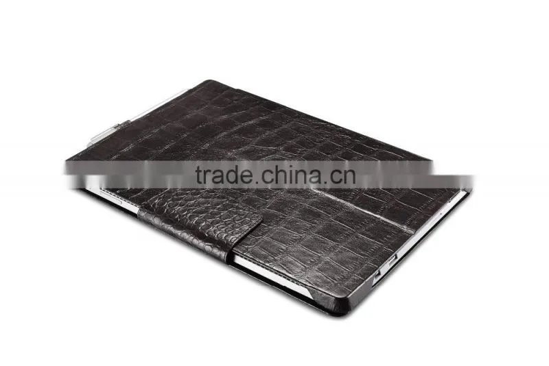 Icarer Luxury Crocodile Grain Genuine Leather Flip Case for Surface Pro 4 ultra thin holder leather case for surface pro 4