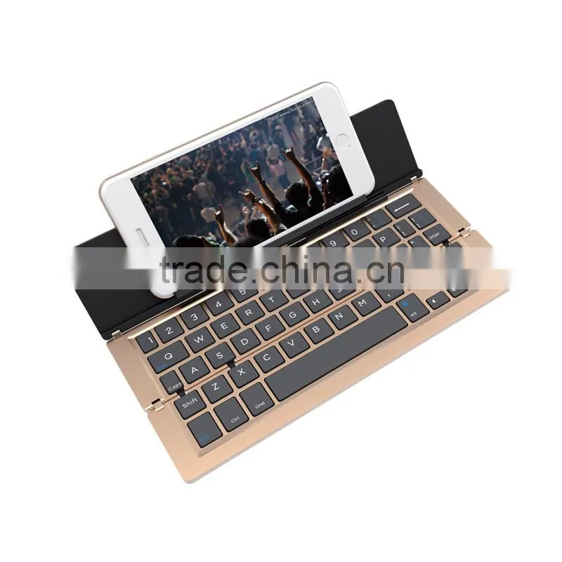 Factory supply Wholesale price Aluminum alloy Foldable bluetoot 3.0 keyboard for smartphones and laptops