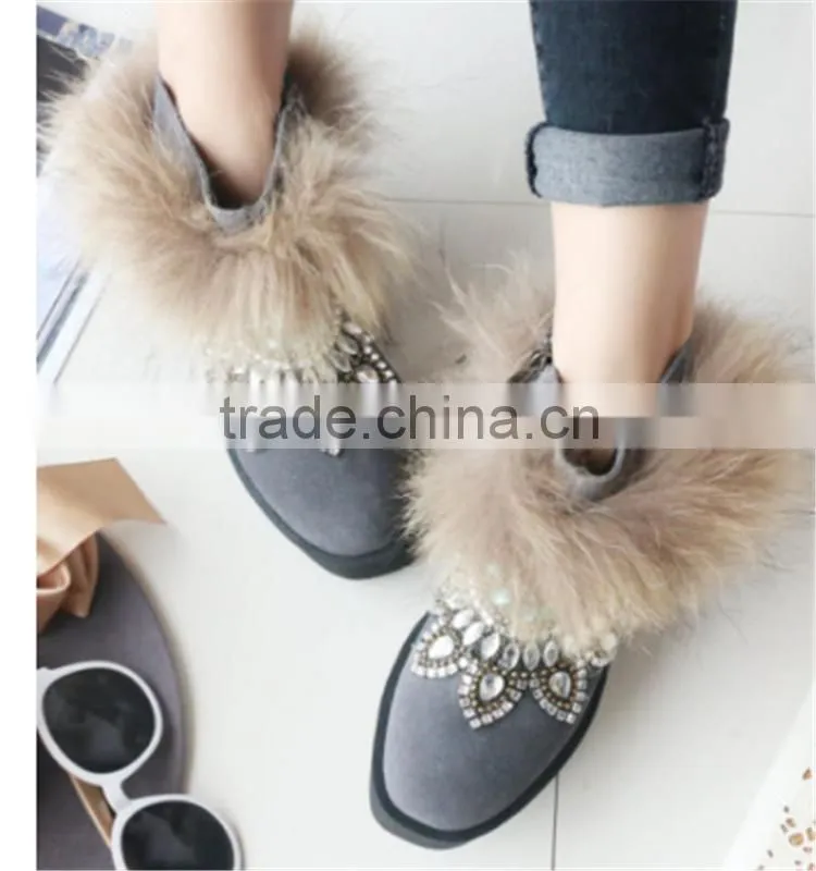 Korean new styles snow woman canadian fur snow boot made in China