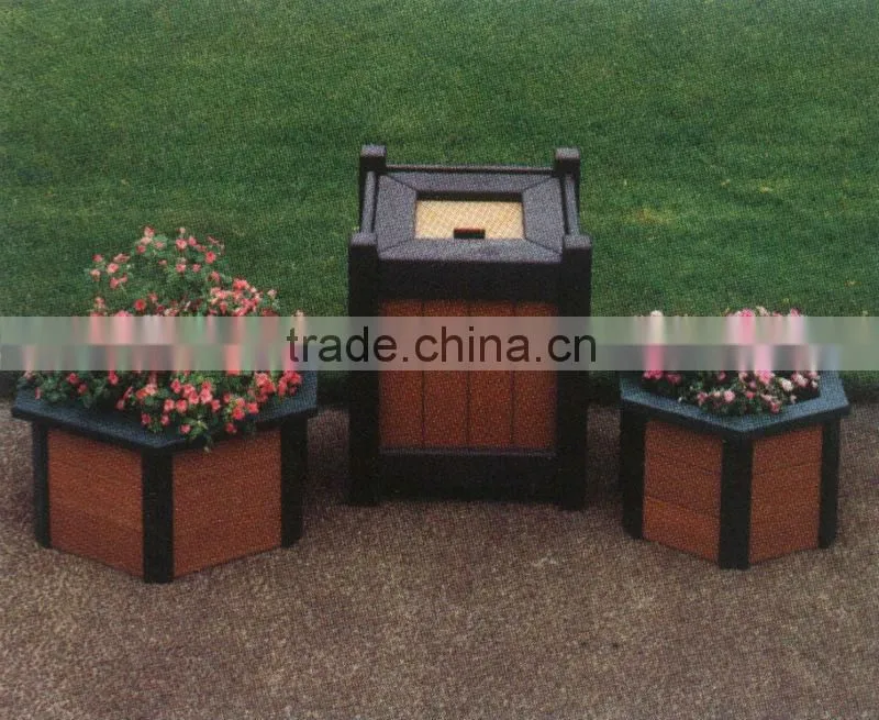 wpc dustbin wood plastic composite dustbin bin outdoor trash bin