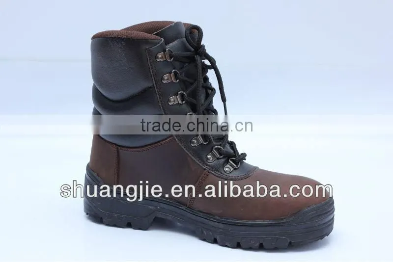 crazy horse leather safety work boots china factory safety shoes 9051
