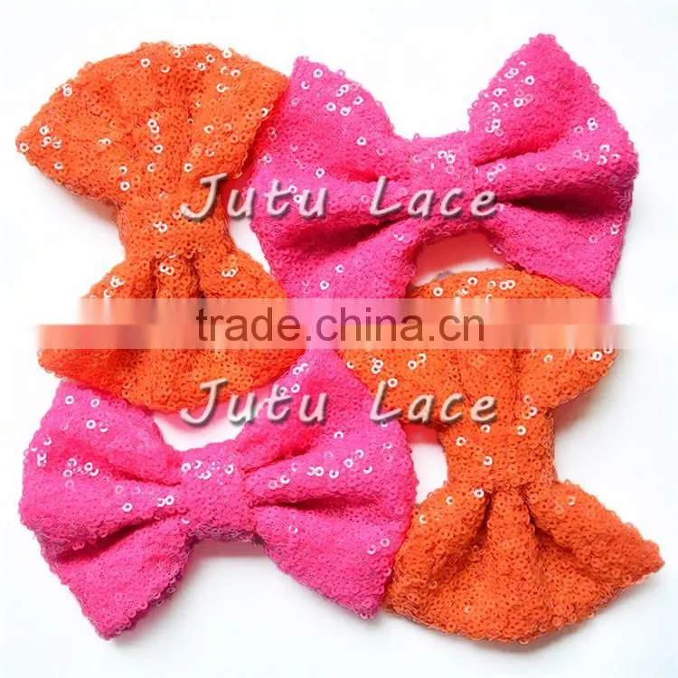25colors of high quality decoration tutus bowknots -7inch big sequin fabric hair bows