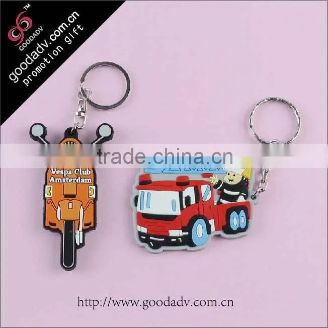 2015 promotional gift free sample Logo custom soft pvc motorcycle keychains