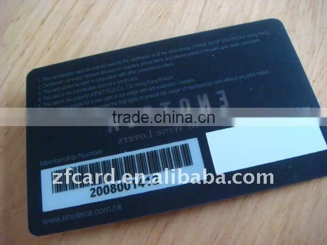 Lamination CR80 pvc barcode card