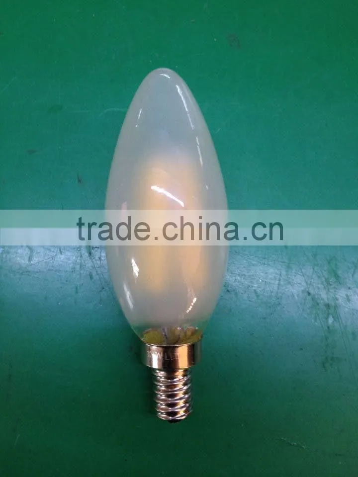 DIMMABLE LED FILAMENT CANDLE BULB LIGHT WITH FROSTED/AMBER/CLEAR GLASS 2WATT 4W E12/E14/E27/B22 UK USA CE ROHS UL