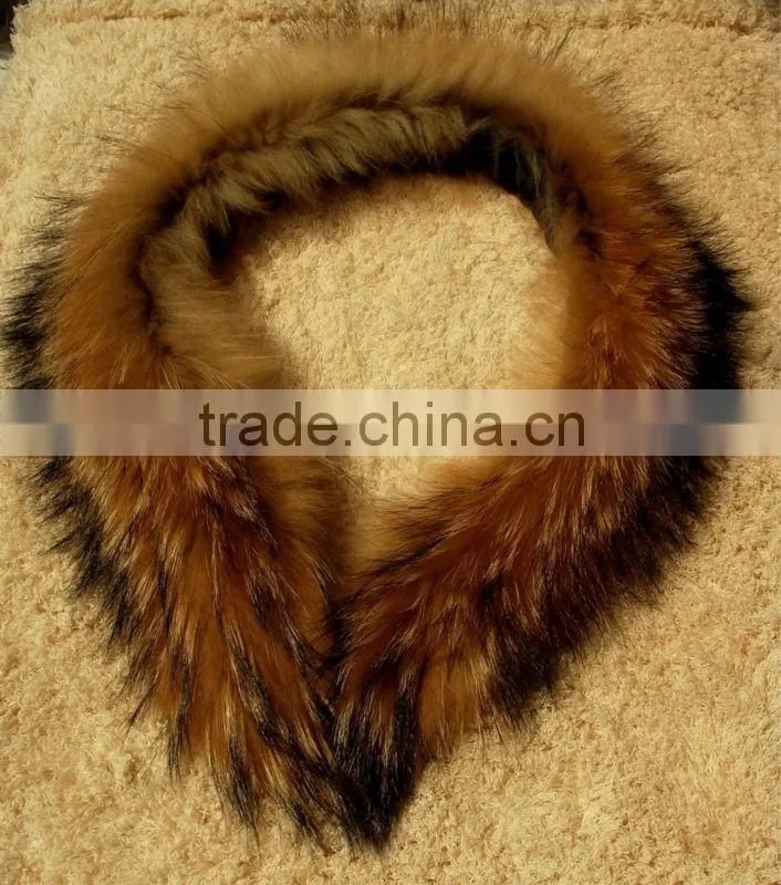 raccoon fur collar, fur trim