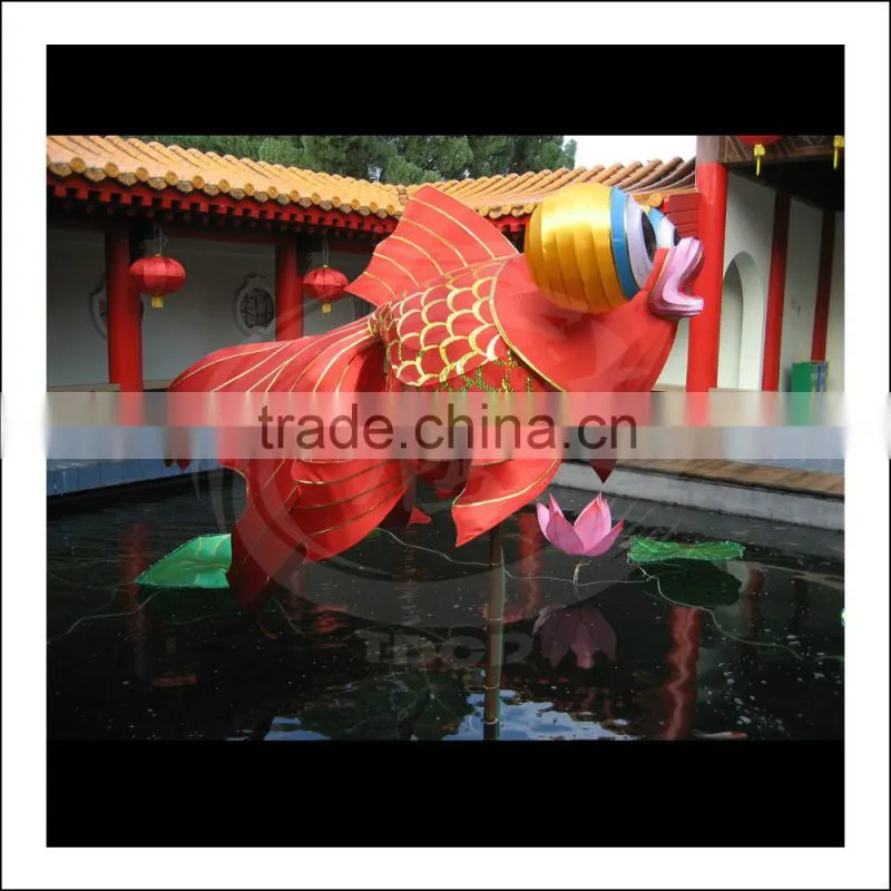 in park silk carp lantern
