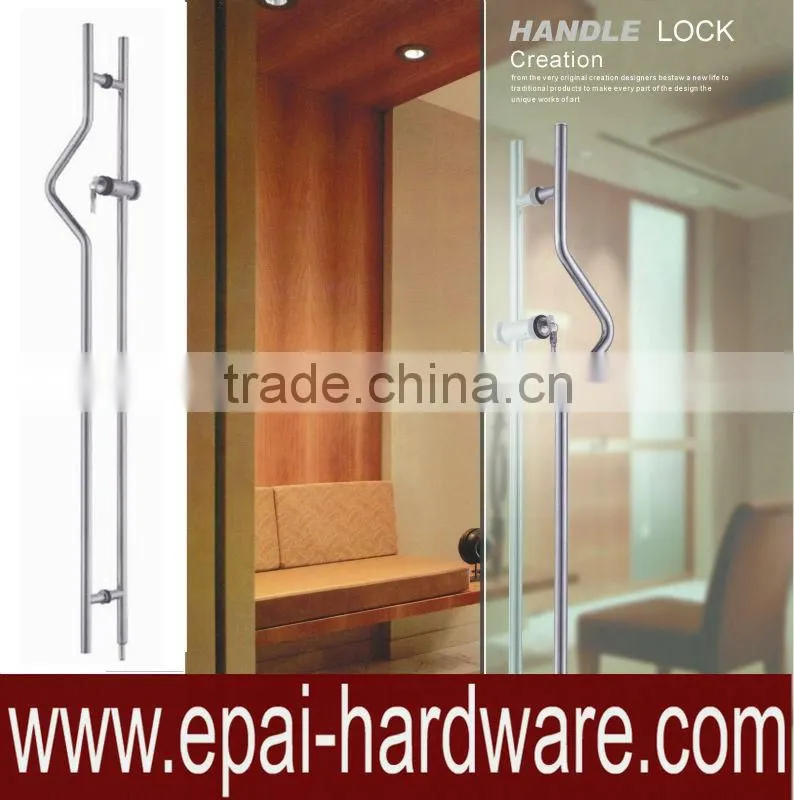 Stainless steel entrance door glass handle lock