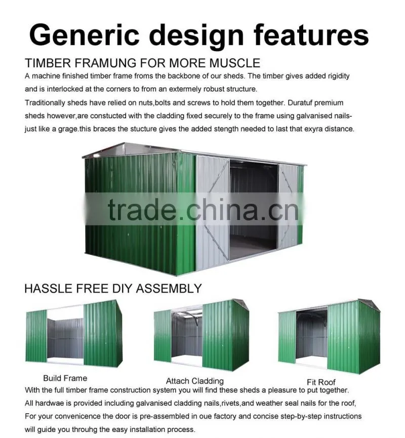 metal dustbin shed for garden