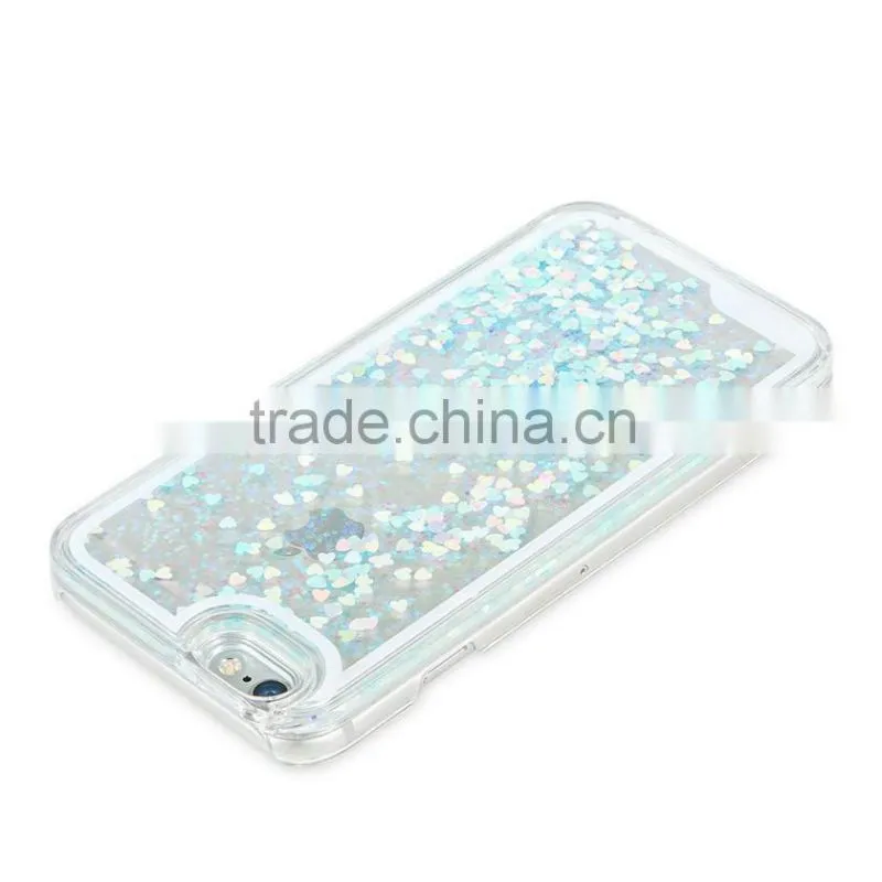 Bling Sparkle Glitter Heart Liquid Quicksand TPU Phone Case For iPhone 6s 6 Plus