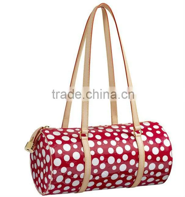 2013 new designer dots leather ladies handbag,hot imported handbags from china